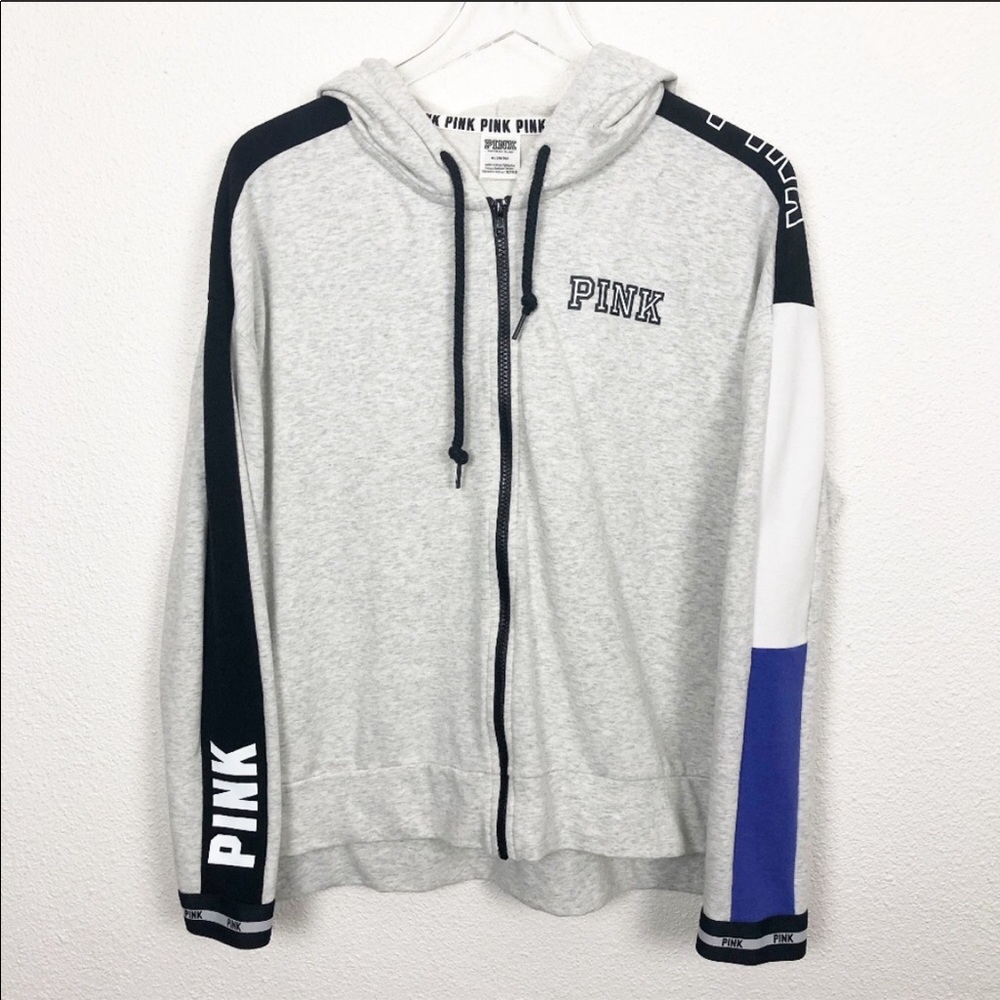 NWOT vs pink logo full zip hoodie